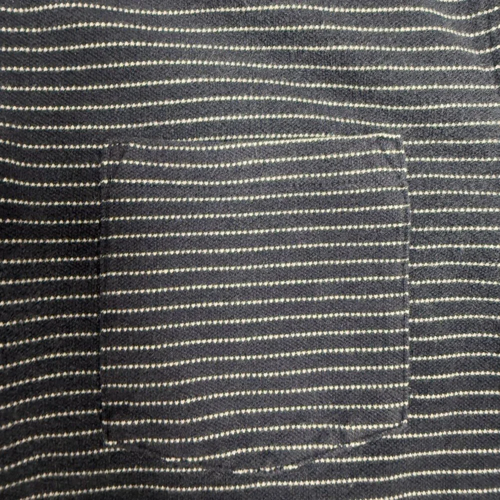 Men's J. CREW Stretch Piqué Polo‎ Shirt in Navy Stripe J6922- Size M